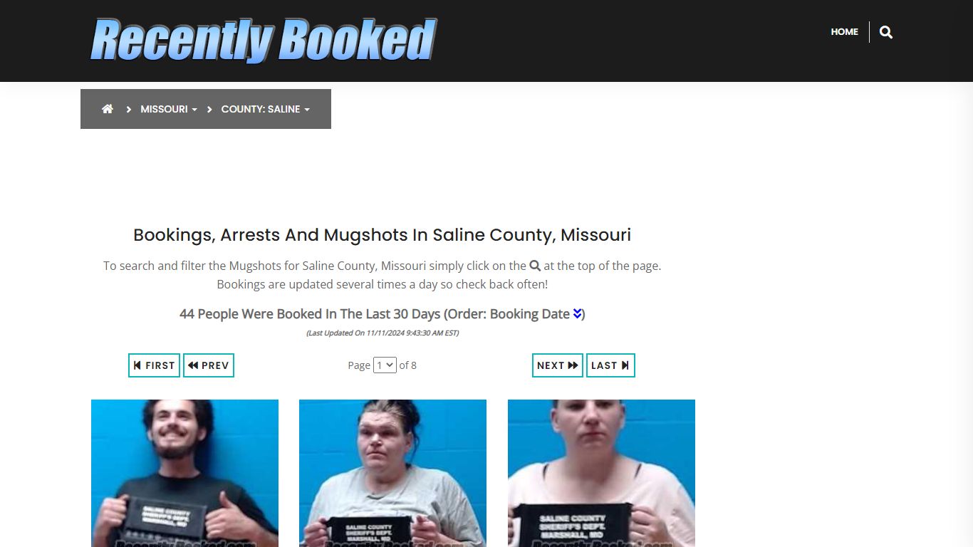 Bookings, Arrests and Mugshots in Saline County, Missouri - Recently Booked