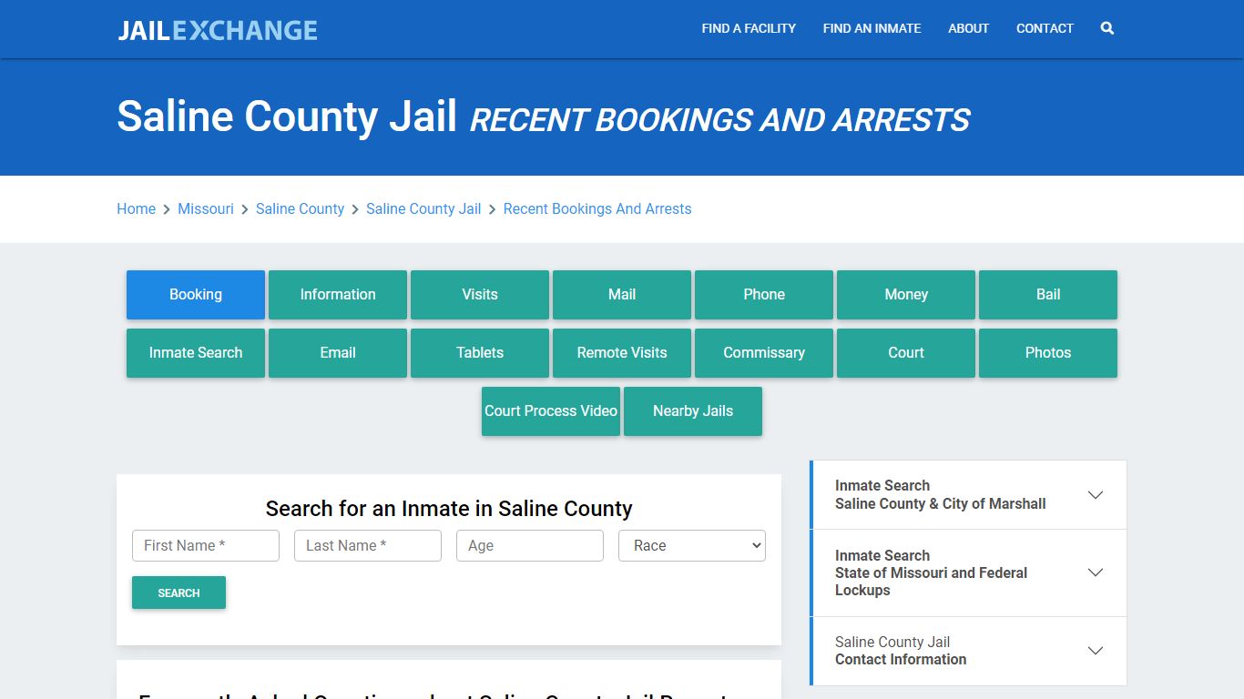 Saline County Jail MO Recent Arrests and Bookings - Jail Exchange